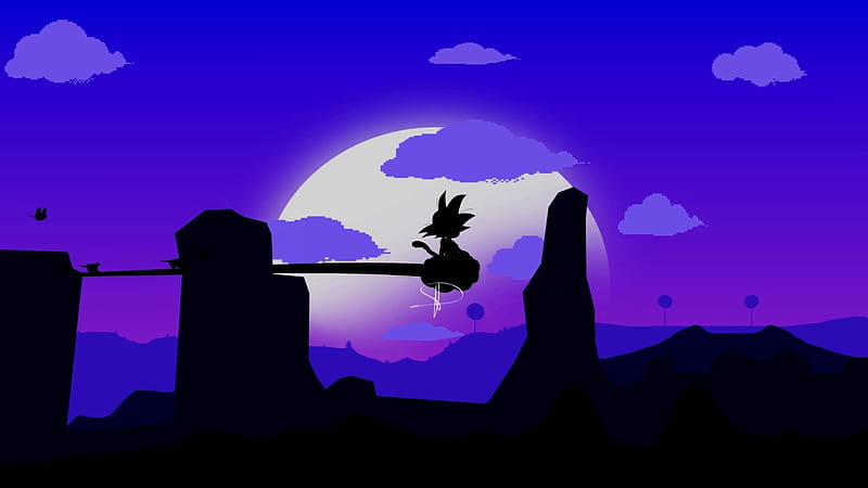 Kid Goku On Flying Nimbus Flat Pixel Intro. David Max Steinbach DMSZ Intro 2 25 2020 [4ᵏ] ᵁᴴᴰâ, HD wallpaper